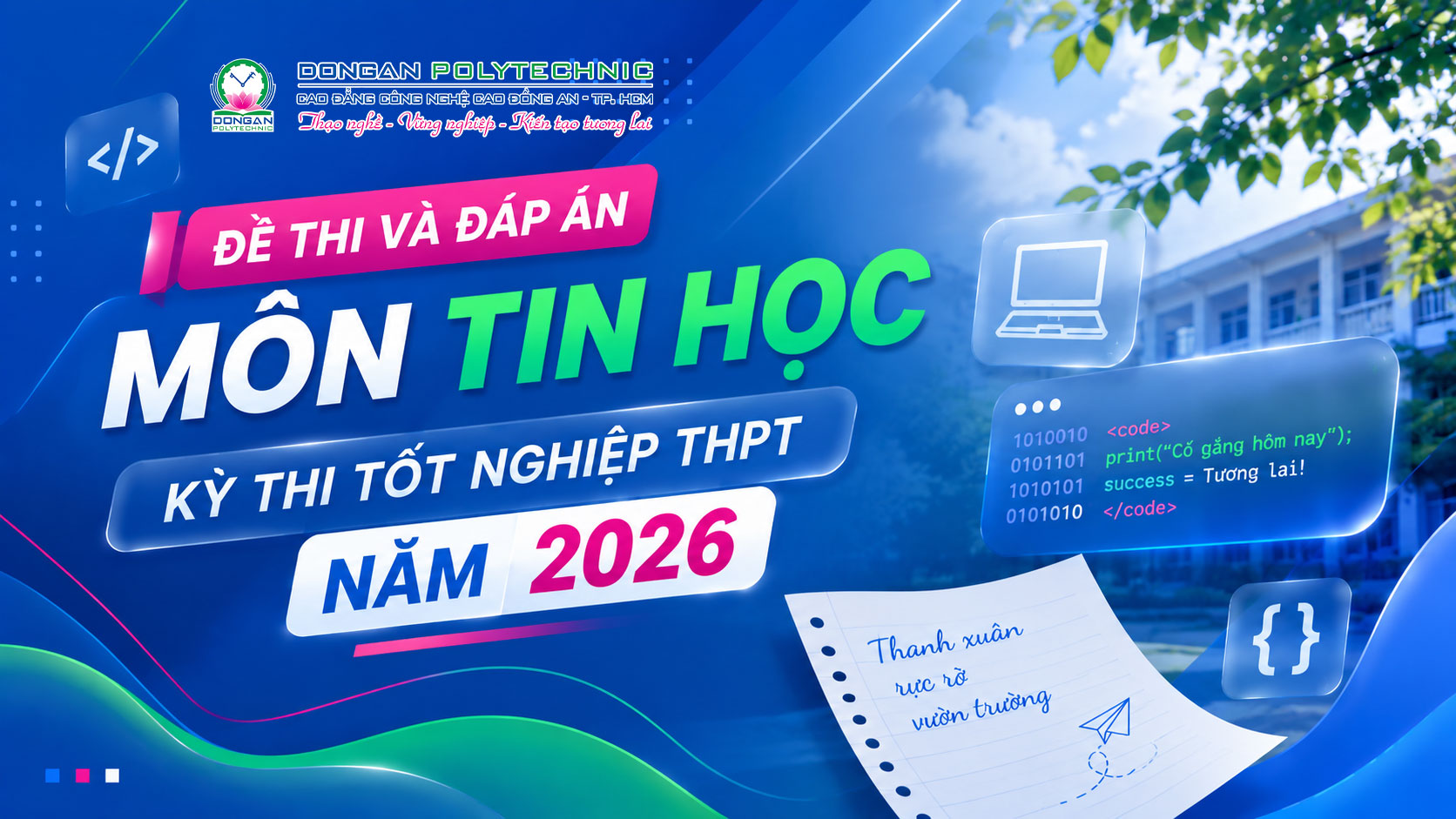 ĐỀ THI VÀ ĐÁP ÁN THAM KHẢO MÔN TIN HỌC – KỲ THI TỐT NGHIỆP THPT NĂM 2026